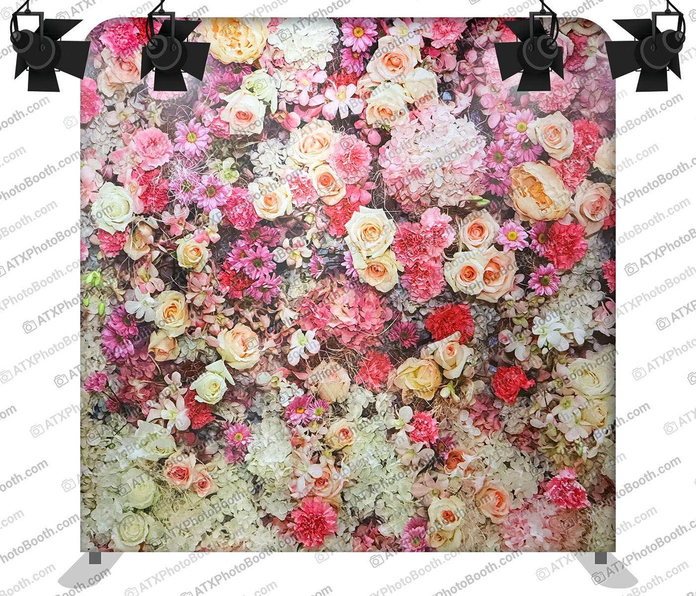 Photo booth backdrop - Wall of Mixed Flowers